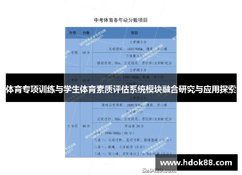 体育专项训练与学生体育素质评估系统模块融合研究与应用探索